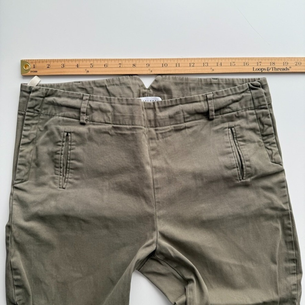 SIBEL SARAL High Rise Cropped Pants Womens 35x22 Green Side Zip Trouser - Picture 5 of 14